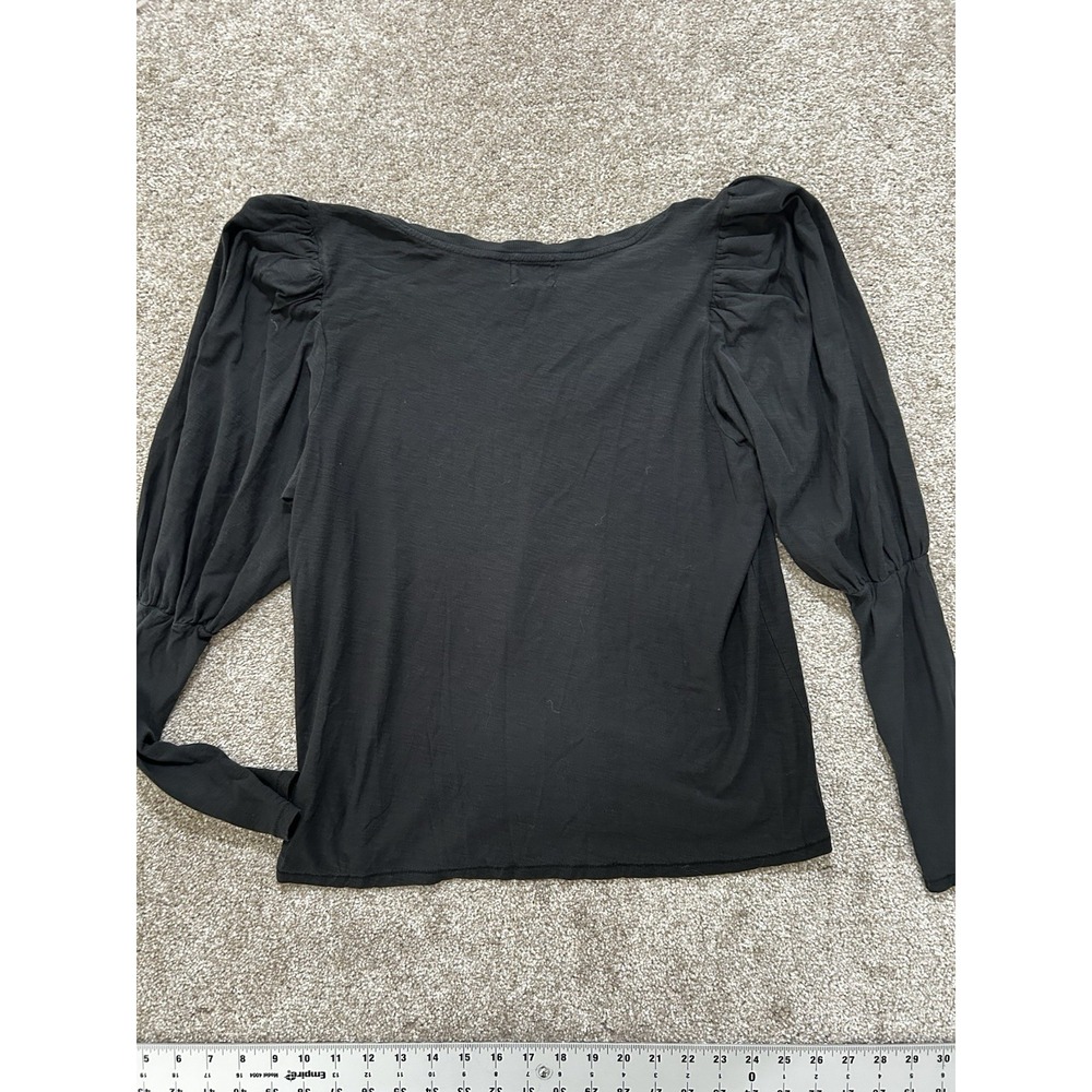 Anthropologie Nation Women's XL Emilia Drama Sleeve V-Neck Top Black - Picture 9 of 9